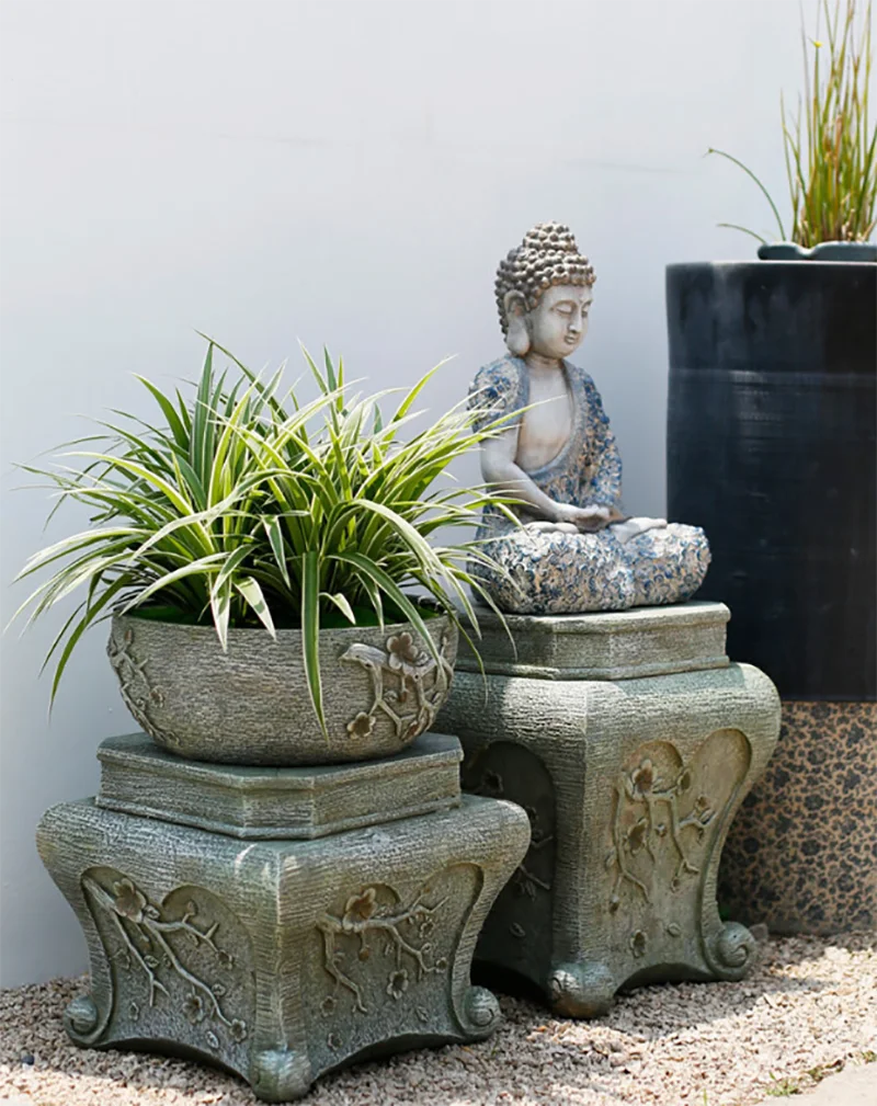 Chinese Zen Buddha Statue – Cement Garden & Balcony Décor