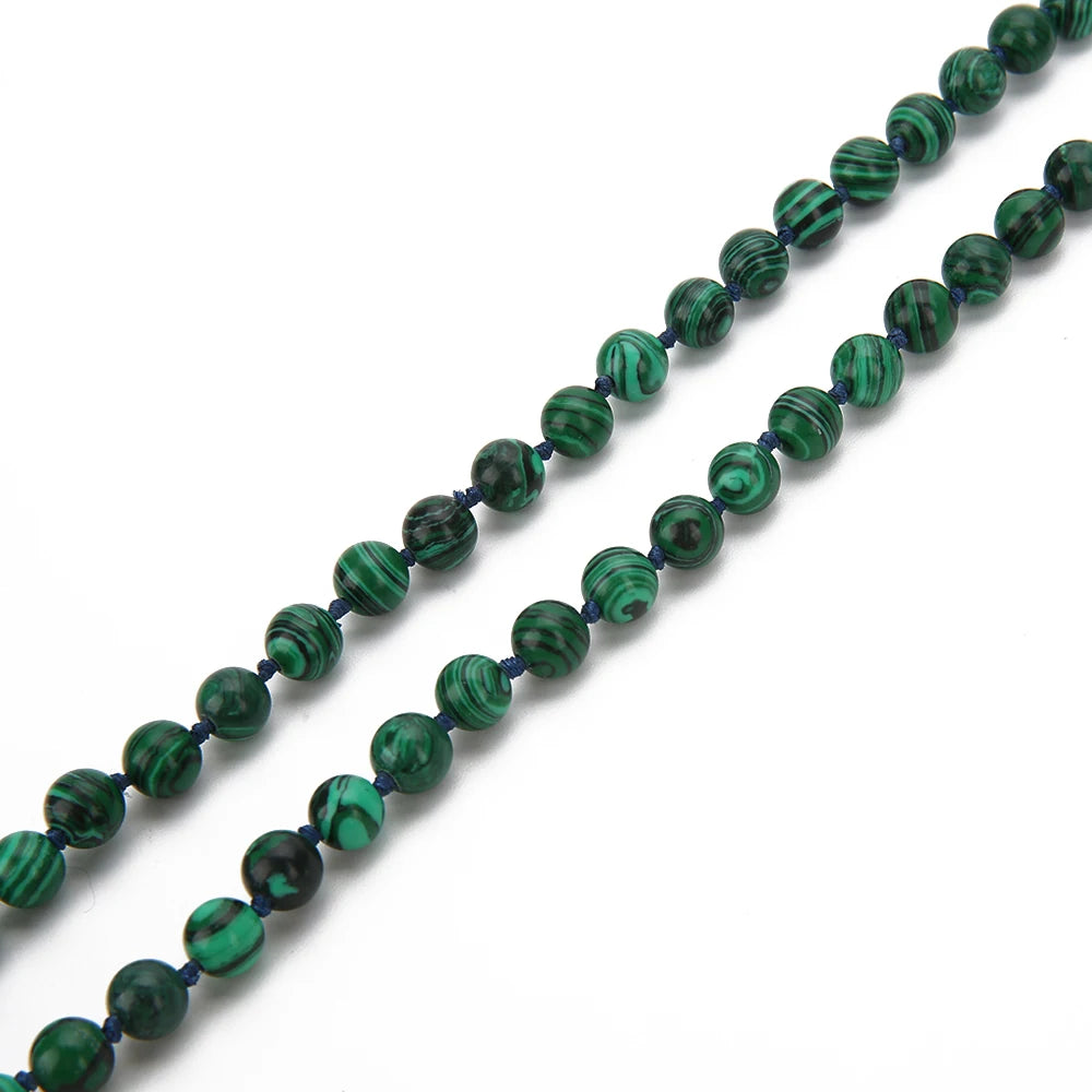 Handmade Green Malachite Mala Necklace – 108 Beads