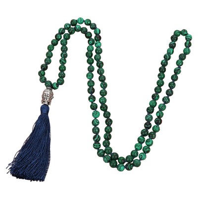 Handmade Green Malachite Mala Necklace – 108 Beads
